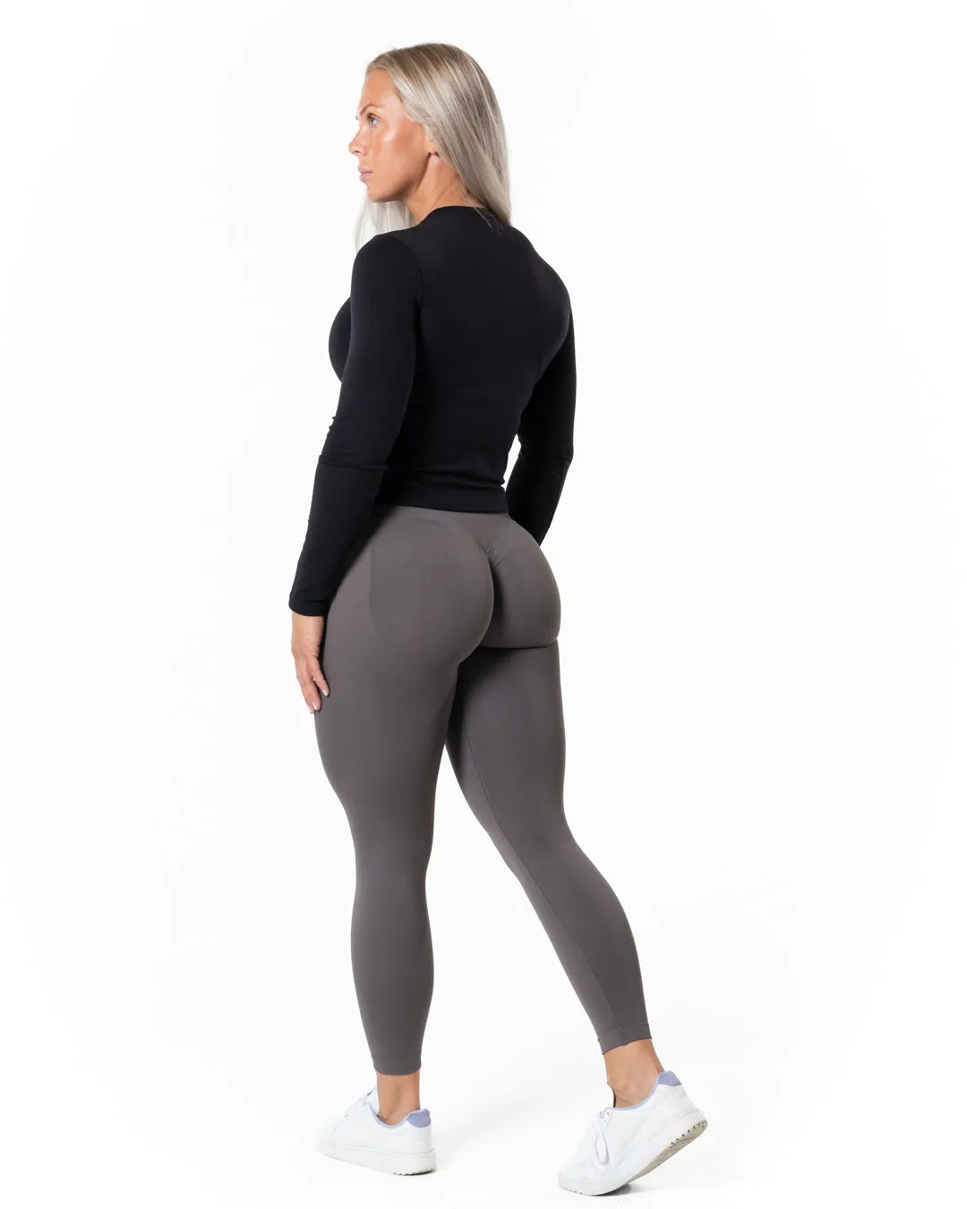Aura Seamless Scrunch Tights - Earth Grey